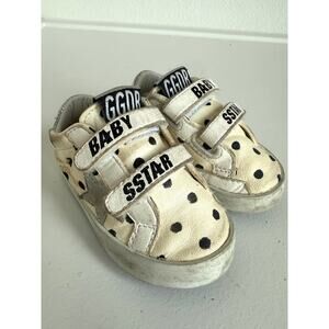GOLDEN GOOSE Baby Superstar Polka Dot Leather Sneakers Size 17 Designer Luxury
